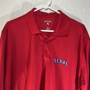 Red Antiguo Texas Rangers Polo shirt Size XL
